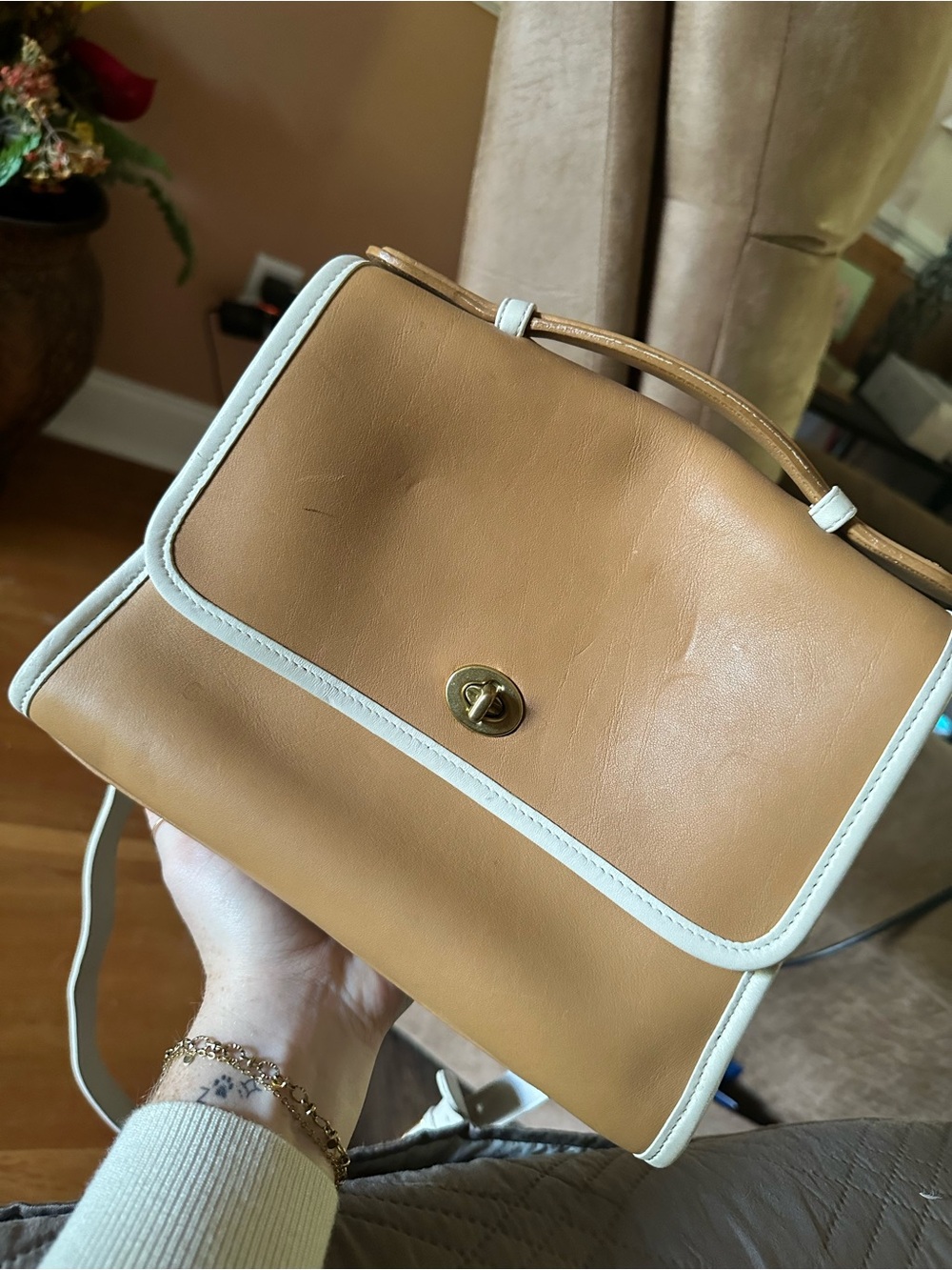 Vintage Coach Court Bag Spectator 6870 Two Tone Leather Y2K 2001 RARE